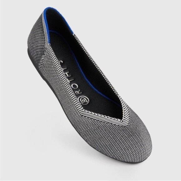 Rothys Size 9.5 The Flat Retired Birdseye Herringbone Round Toe Ballet Flat - Picture 9 of 10